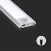 Oprawa podszafkowa V-TAC 1,5W LED srebrna czujnik ruchu ładowanie USB 30cm VT-8141 3000K 110lm